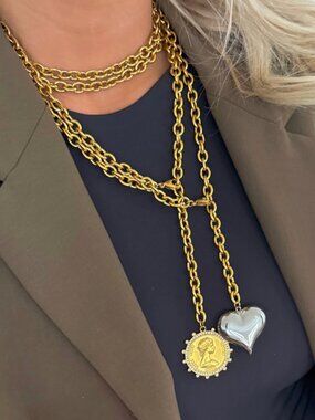 Two Toned Heart Necklace
